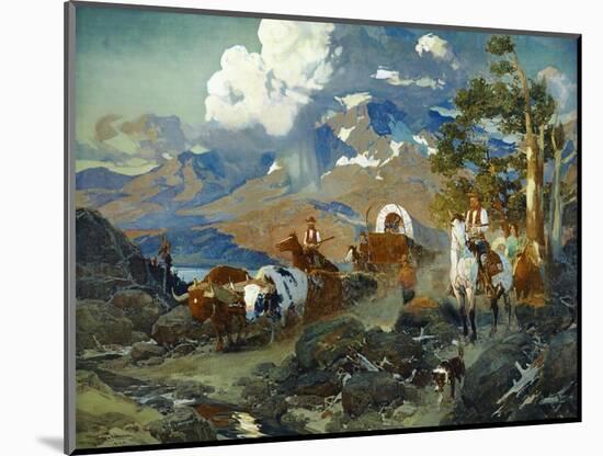 Emigrant Train at Donner Lake-Frank Tenney Johnson-Mounted Art Print