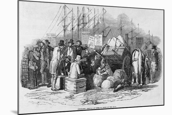 Emigrants Arrival at Cork Illustration-null-Mounted Giclee Print