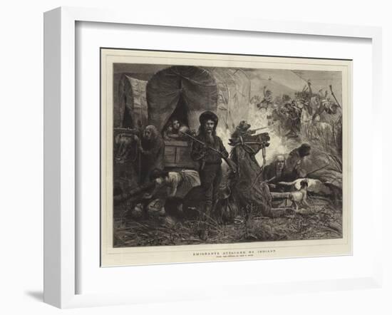 Emigrants Attacked by Indians-null-Framed Giclee Print