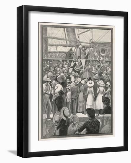 Emigrants to Australia Land in Queensland and Disembark from the Ship-P. Naumann-Framed Art Print