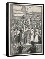 Emigrants to Australia Land in Queensland and Disembark from the Ship-P. Naumann-Framed Stretched Canvas
