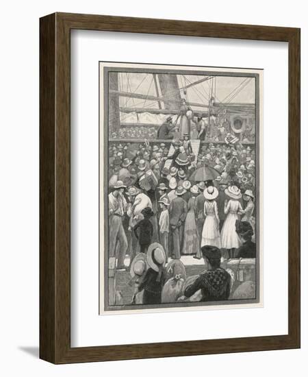 Emigrants to Australia Land in Queensland and Disembark from the Ship-P. Naumann-Framed Art Print