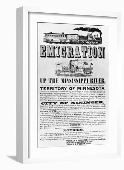 Emigration Up the Mississippi River Advertisement-null-Framed Giclee Print