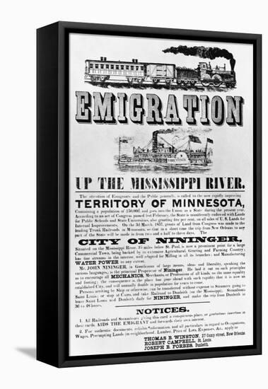 Emigration Up the Mississippi River Advertisement-null-Framed Stretched Canvas