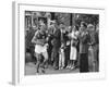 Emil Zatopek Leading in Marathon at 1952 Olympics-null-Framed Premium Photographic Print