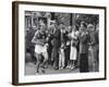 Emil Zatopek Leading in Marathon at 1952 Olympics-null-Framed Premium Photographic Print