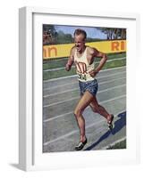 Emil Zatopek of Czechoslovakia, Olympic Gold Medalist in the 10,000m Race at the 1948 London…-null-Framed Giclee Print