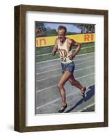 Emil Zatopek of Czechoslovakia, Olympic Gold Medalist in the 10,000m Race at the 1948 London…-null-Framed Giclee Print