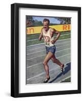 Emil Zatopek of Czechoslovakia, Olympic Gold Medalist in the 10,000m Race at the 1948 London…-null-Framed Giclee Print