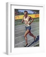 Emil Zatopek of Czechoslovakia, Olympic Gold Medalist in the 10,000m Race at the 1948 London…-null-Framed Giclee Print