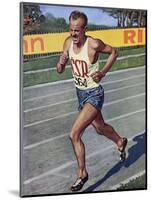 Emil Zatopek of Czechoslovakia, Olympic Gold Medalist in the 10,000m Race at the 1948 London…-null-Mounted Giclee Print