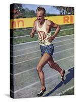 Emil Zatopek of Czechoslovakia, Olympic Gold Medalist in the 10,000m Race at the 1948 London…-null-Stretched Canvas