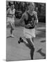 Emil Zatopek Running in Marathon at 1952 Olympics-null-Mounted Premium Photographic Print