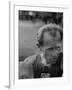 Emil Zatopek Sitting Tensely with Furrowed Brow after Winning Second of Three Olympic Races-Ralph Crane-Framed Premium Photographic Print