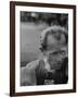 Emil Zatopek Sitting Tensely with Furrowed Brow after Winning Second of Three Olympic Races-Ralph Crane-Framed Premium Photographic Print