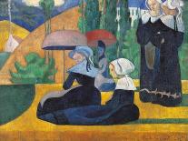 Breton Women with Parasols-Emile Bernard-Art Print