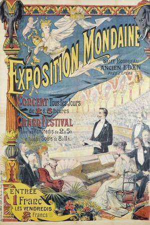 Exposition Mondaine, Salle Boudreau .Ancien Eden., Concert TousLes Jours