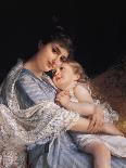 Deux Fillies Avec Un Panier De Chatons-Emile Munier-Art Print