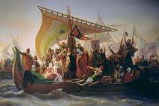 The Crossing of the Bosphorus by Godfrey of Bouillon (circa 1060-1100) and His Brother, Baldwin-Emile Signol-Giclee Print
