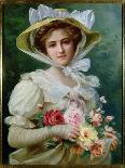 Elegant Lady with a Bouquet of Roses-Emile Vernon-Giclee Print