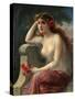 Emile Vernon - Girl with a Poppy-null-Stretched Canvas