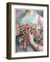 Emile Vernon - the Rose Girl-Vintage Lavoie-Framed Giclee Print