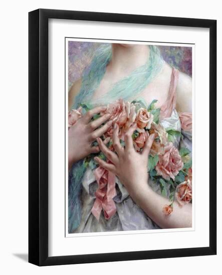 Emile Vernon - the Rose Girl-Vintage Lavoie-Framed Giclee Print