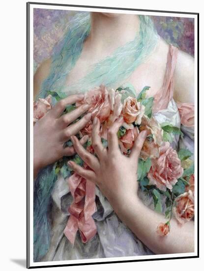 Emile Vernon - the Rose Girl-Vintage Lavoie-Mounted Giclee Print