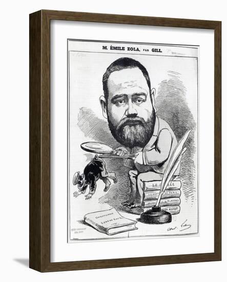 Emile Zola as a Naturalist, from 'L'Eclipse'-André Gill-Framed Giclee Print