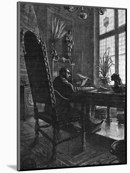 Emile Zola at Work-null-Mounted Art Print