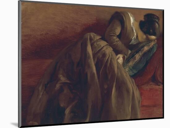 Emilie, the Artist's Sister, Asleep, about 1848-Adolph von Menzel-Mounted Giclee Print