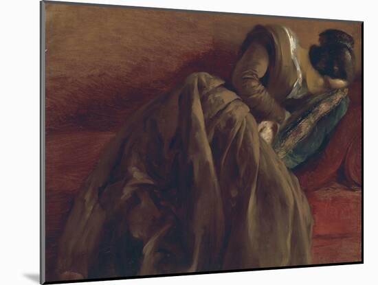 Emilie, the Artist's Sister, Asleep, about 1848-Adolph von Menzel-Mounted Giclee Print