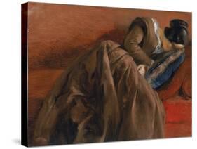 Emilie, the Artist's Sister, Asleep, c.1848-Adolph Freidrich Erdmann Von Menzel-Stretched Canvas