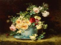 Roses in a Porcelain Bowl (detail)-Emilie Vouga-Stretched Canvas