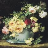 Roses in a Porcelain Bowl-Emilie Vouga-Framed Premium Giclee Print