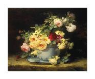 Roses in a Porcelain Bowl-Emilie Vouga-Premium Giclee Print