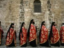 Greek Orthodox Bishops at Easter Mass, Jerusalem, Israel-Emilio Morenatti-Framed Stretched Canvas