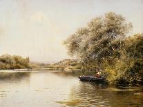 Boatmen in a Wooded River Landscape-Emilio Sanchez-perrier-Framed Giclee Print