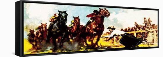 Emily Davidson Killing Herself at the Derby in 1913-McConnell-Framed Stretched Canvas