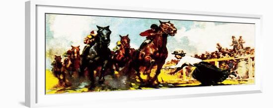 Emily Davidson Killing Herself at the Derby in 1913-McConnell-Framed Premium Giclee Print