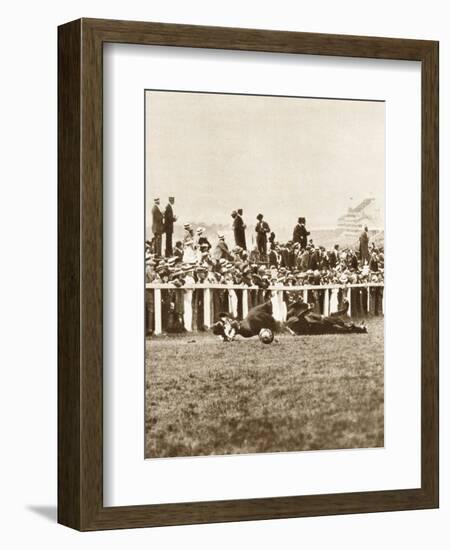 Emily Davison Throwing Herself in Front of the King's Horse During the Derby, Epsom, Surrey, 1913-null-Framed Giclee Print