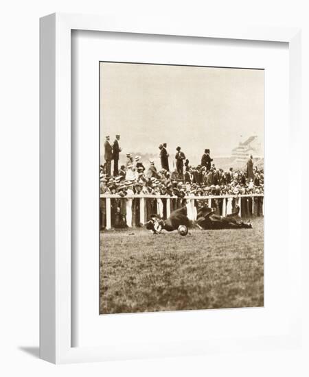Emily Davison Throwing Herself in Front of the King's Horse During the Derby, Epsom, Surrey, 1913-null-Framed Giclee Print