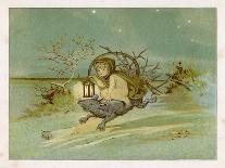 Fairy Rides a Rat Carrying a Lantern to Warn Other Traffic of Their Approach-Emily Gertrude Thomson-Framed Art Print