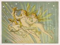 Five Sky-Clad Fairies Dance in the Air Above a Lake-Emily Gertrude Thomson-Photographic Print