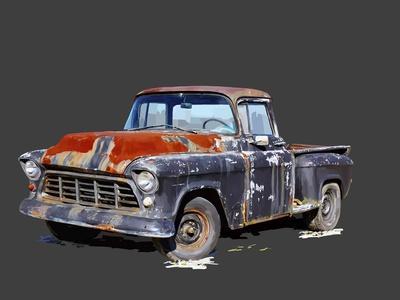 RETRO 1958 PICK UP TRUCK G.M.C ART WALL PICTURE POSTER  GIANT HUGE 