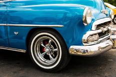 Marble Falls, Texas, USA. Vintage automobile with a chrome grill at a car show.-Emily M Wilson-Framed Photographic Print