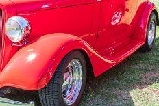 Marble Falls, Texas, USA. Vintage automobile with a chrome grill at a car show.-Emily M Wilson-Framed Photographic Print