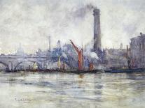 Waterloo Bridge and St Paul's from the Embankment, C1875-1934-Emily Murray Paterson-Stretched Canvas