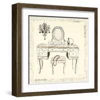 Emily's Boudoir III Table-Emily Adams-Framed Art Print