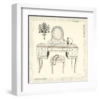 Emily's Boudoir III Table-Emily Adams-Framed Art Print